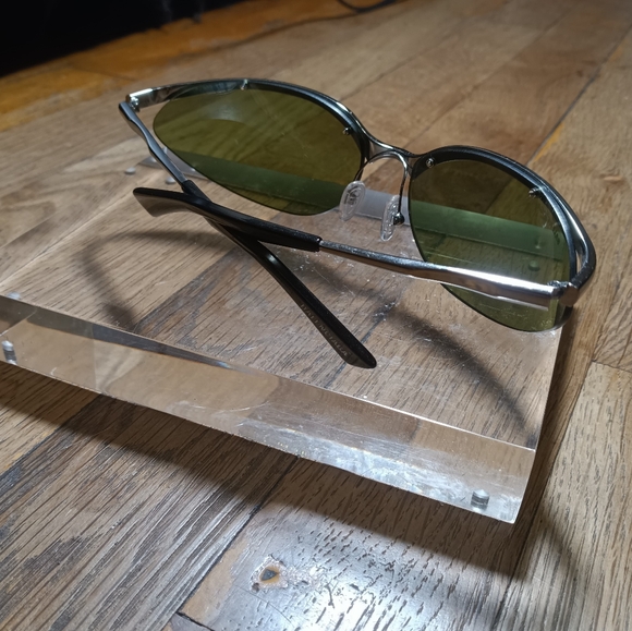 BALENCIAGA OVAL FRAME SILVER TONE METAL SUNGLASSES UNISEX - Picture 6 of 7